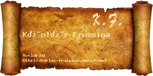 Káplár Fruzsina névjegykártya
